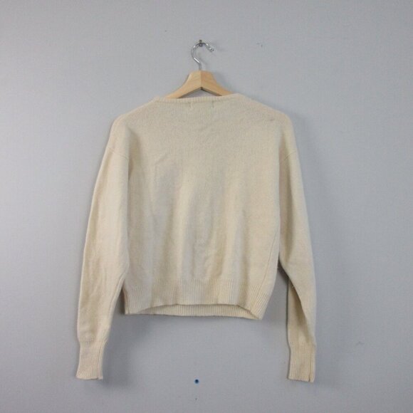 Linda B Collection Women's Sweater S Ivory Lambswool Angora Beads Vtg Luxury 332 - Picture 2 of 15